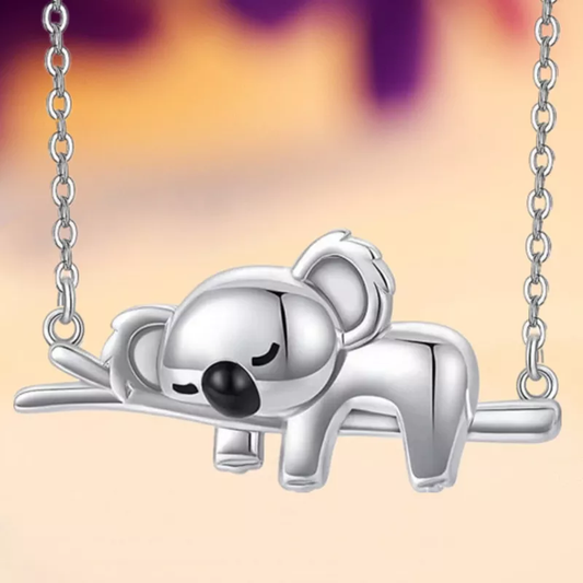 Elegante silberne Halskette mit Koala-Anhänger