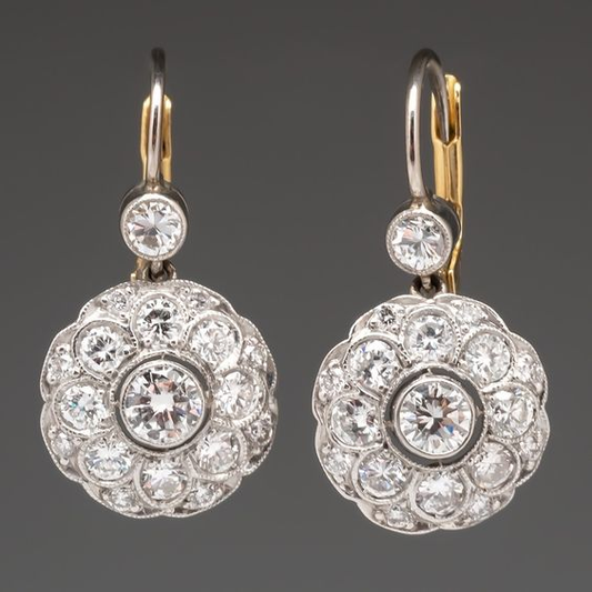 Elegante Vintage Mandala Kristall Ohrringe im Runddesign