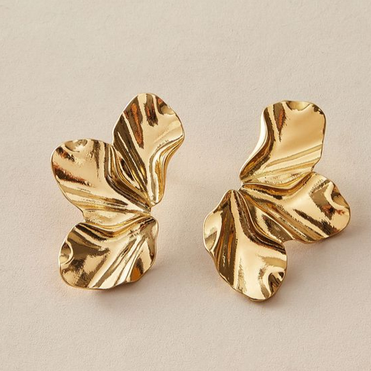 Elegante Vintage-Ohrringe mit unregelmäßigem goldenen Design