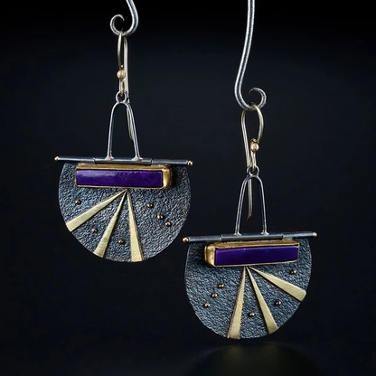 Zauberhafte Vintage-Ohrringe in Blau mit faszinierender Projektion