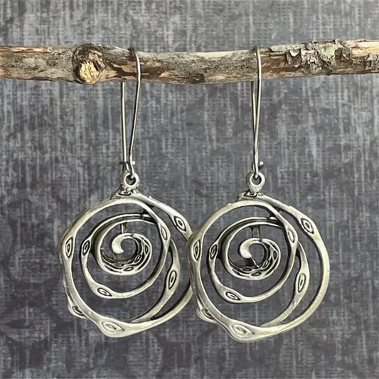 Elegante Vintage-Labyrinth-Ohrringe aus hochwertigem Sterlingsilber