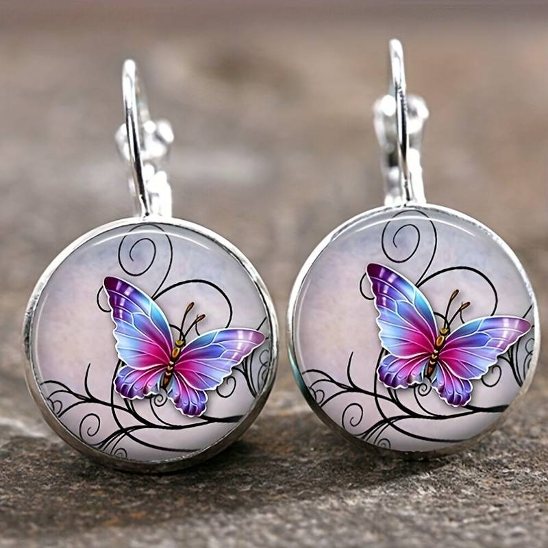 Charmante Vintage Kristall-Schmetterling Ohrringe mit abgerundeten Details