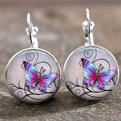 Charmante Vintage Kristall-Schmetterling Ohrringe mit abgerundeten Details
