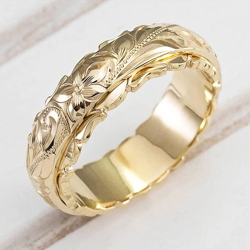 Charmanter Vintage Gold Blütenring