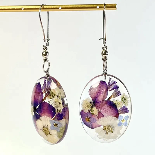 Elegante Vintage Blumen Kristall-Ohringe aus hochwertigem Sterling Silber