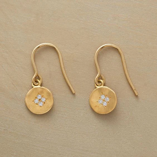 Elegante Vintage-Ohrringe mit funkelndem Goldzirkonia