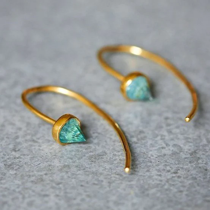 Edelsteintraum: Edle Vintage Türkis- und Diamantohrringe aus Gold
