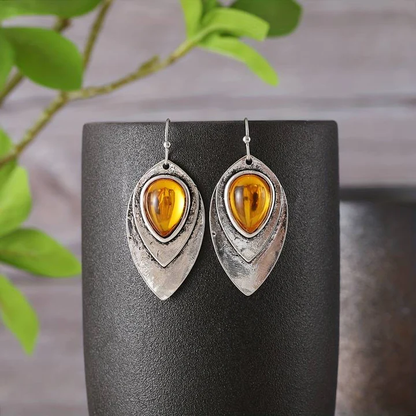 Elegante silberne Ohrringe im Vintage-Orange-Look