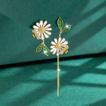 Schicke, schwebende Gänseblümchen-Ohrringe für einen eleganten Look