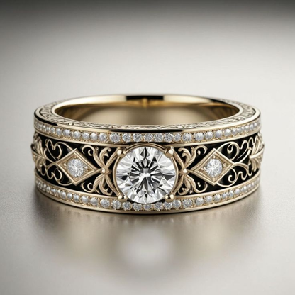 Exquisiter Vintage-Ring mit funkelndem Kristall in edler Vergoldung