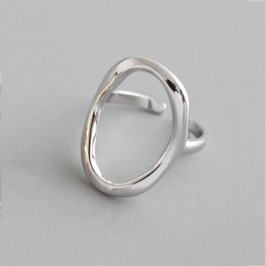 Eleganter verstellbarer Kugelring aus 925er Sterling Silber im einzigartigen Design