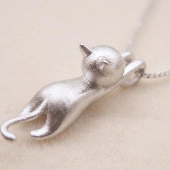 Charmante Kitty-Halskette aus 925 Sterling Silber